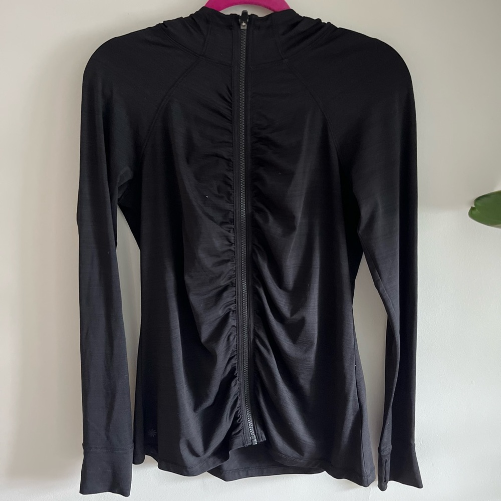 Athleta black hooded jacket | zip up jacket | shell | hoodie | medium